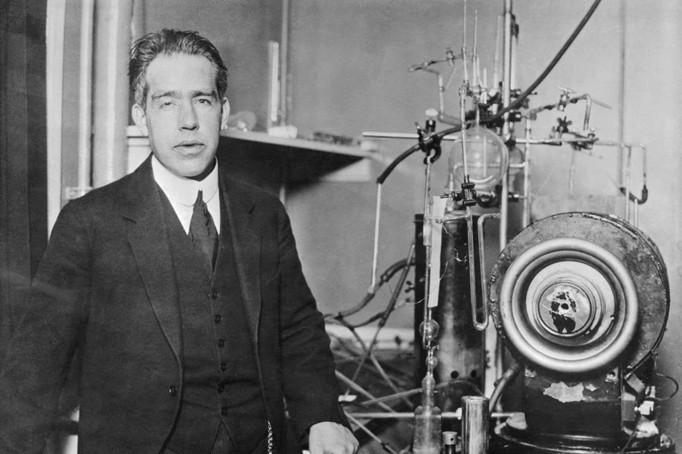 Dane physicist Niels Bohr, pictured in his laboratory, received the 1922 Nobel Prize in Physics for his work on the structure of atoms.